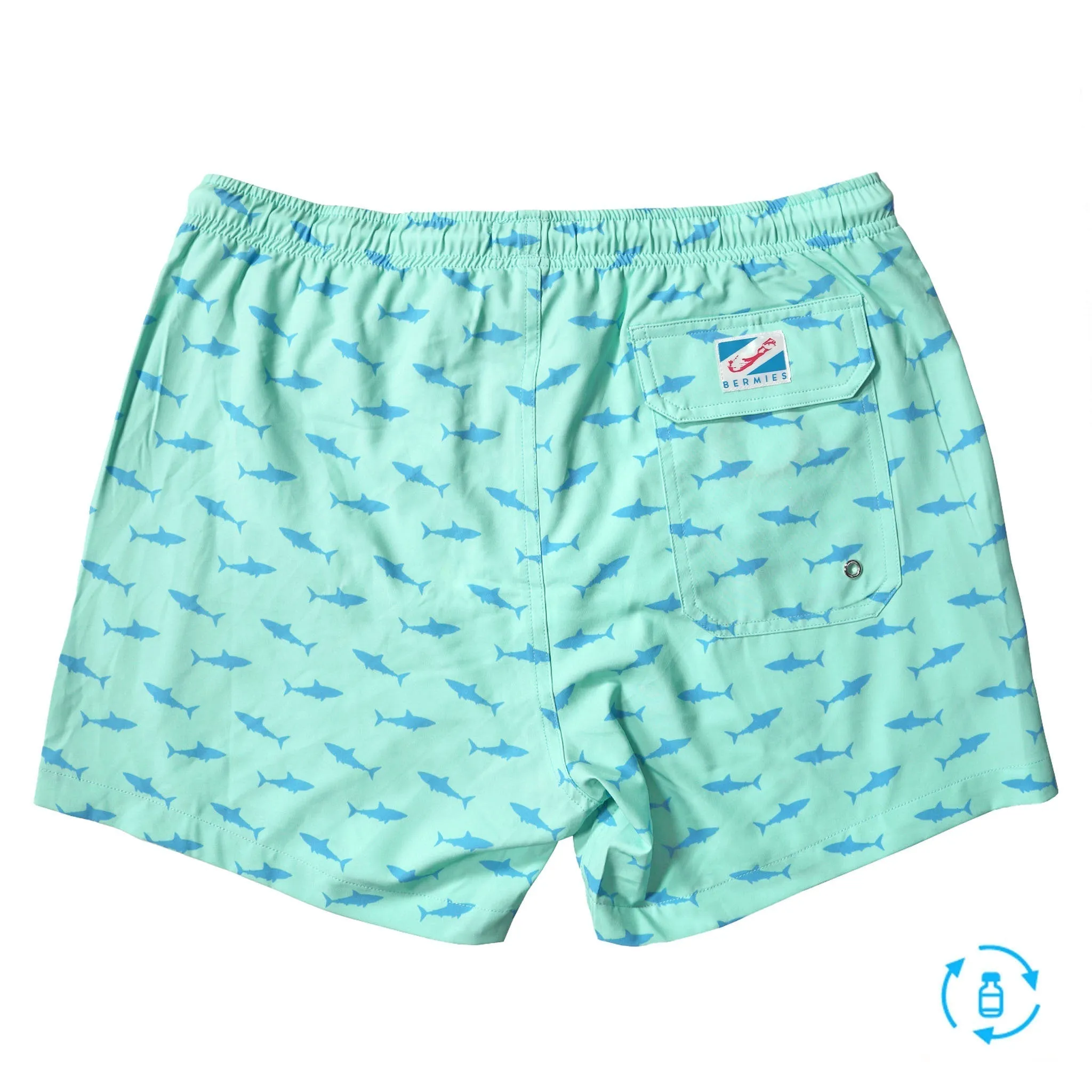 Great White - 5" Swim Trunks by Bermies Swimwear