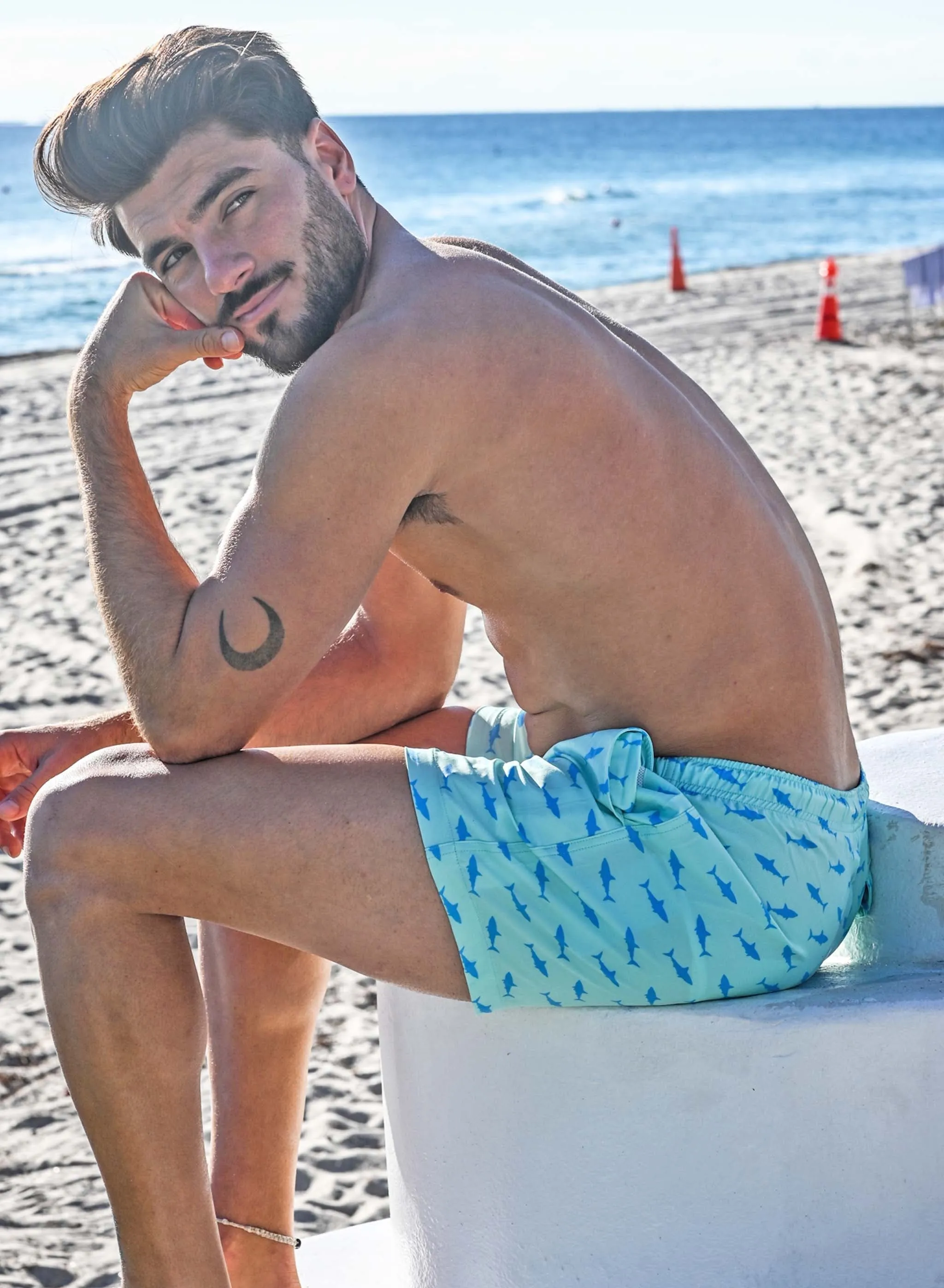Great White - 5" Swim Trunks by Bermies Swimwear