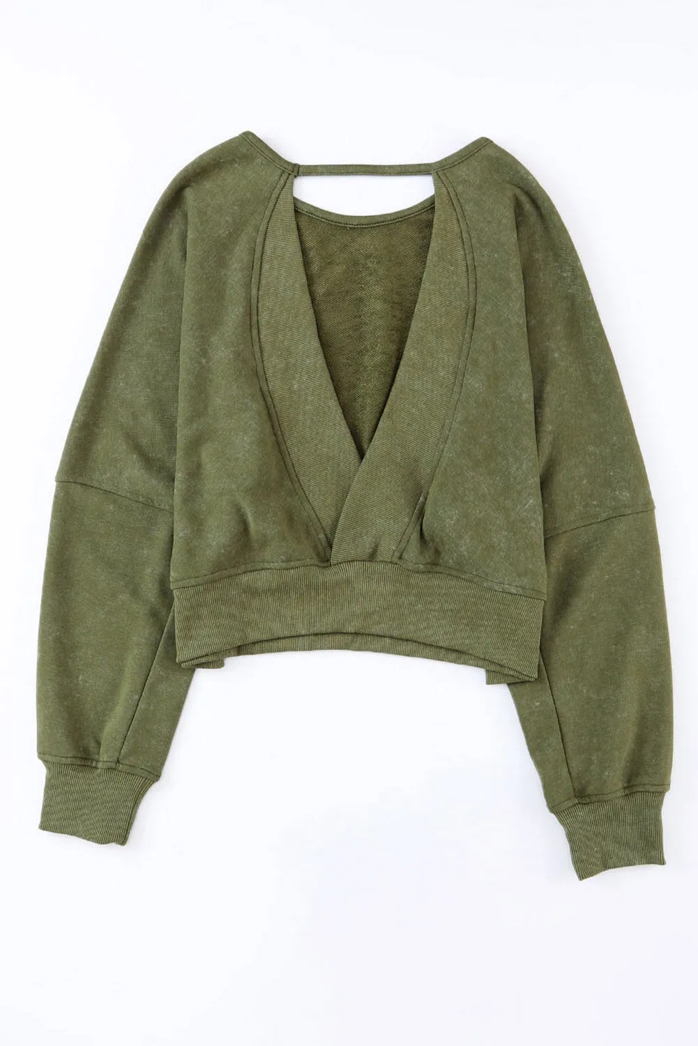 Green Pumpkin Everything Backless Pullover Sweatshirt