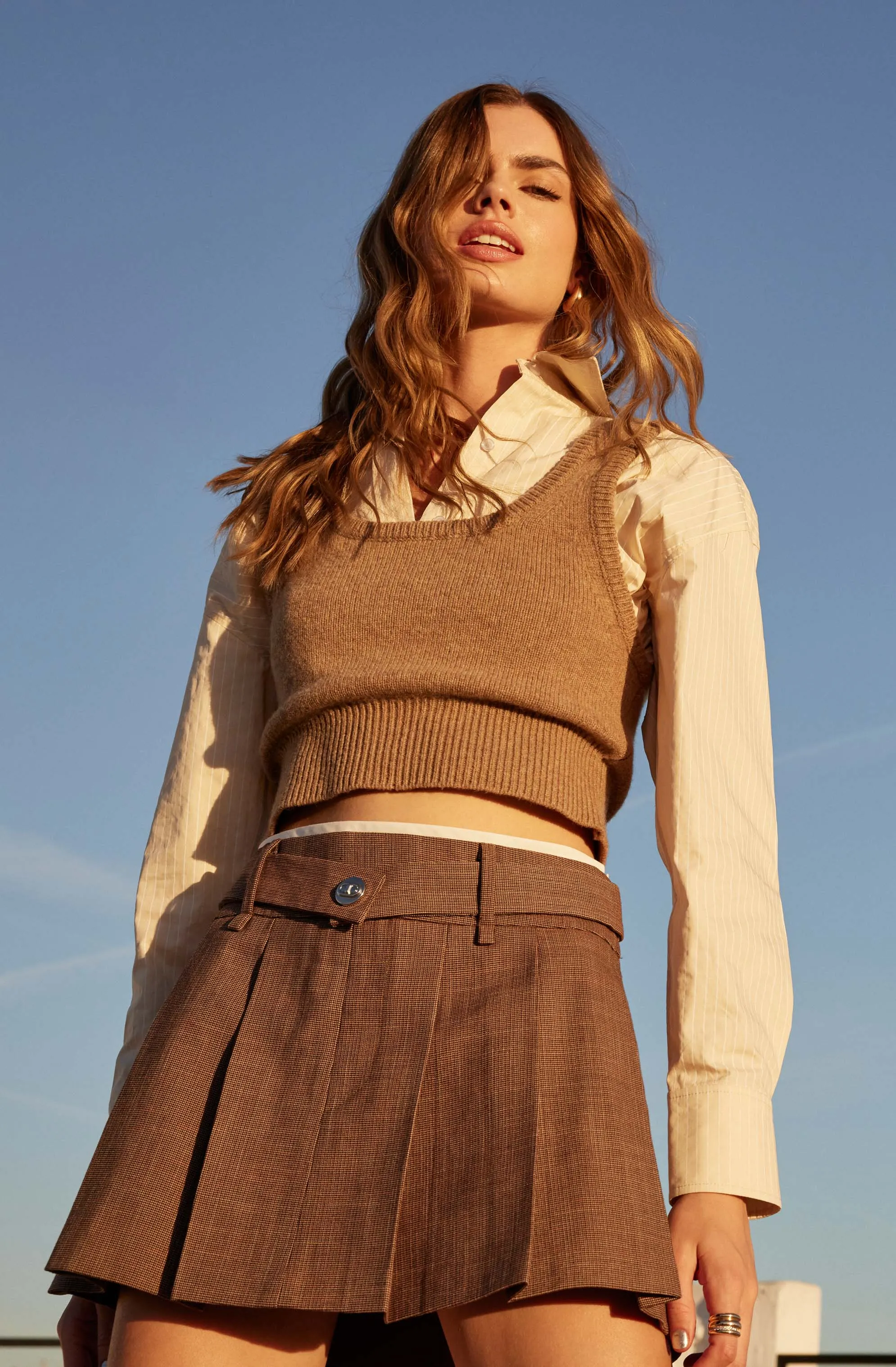 Guinevere Layered Sweater Vest Top