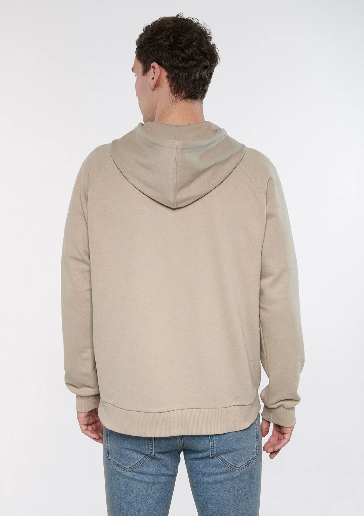 Half Zip Brown Hooded Sweatshirt