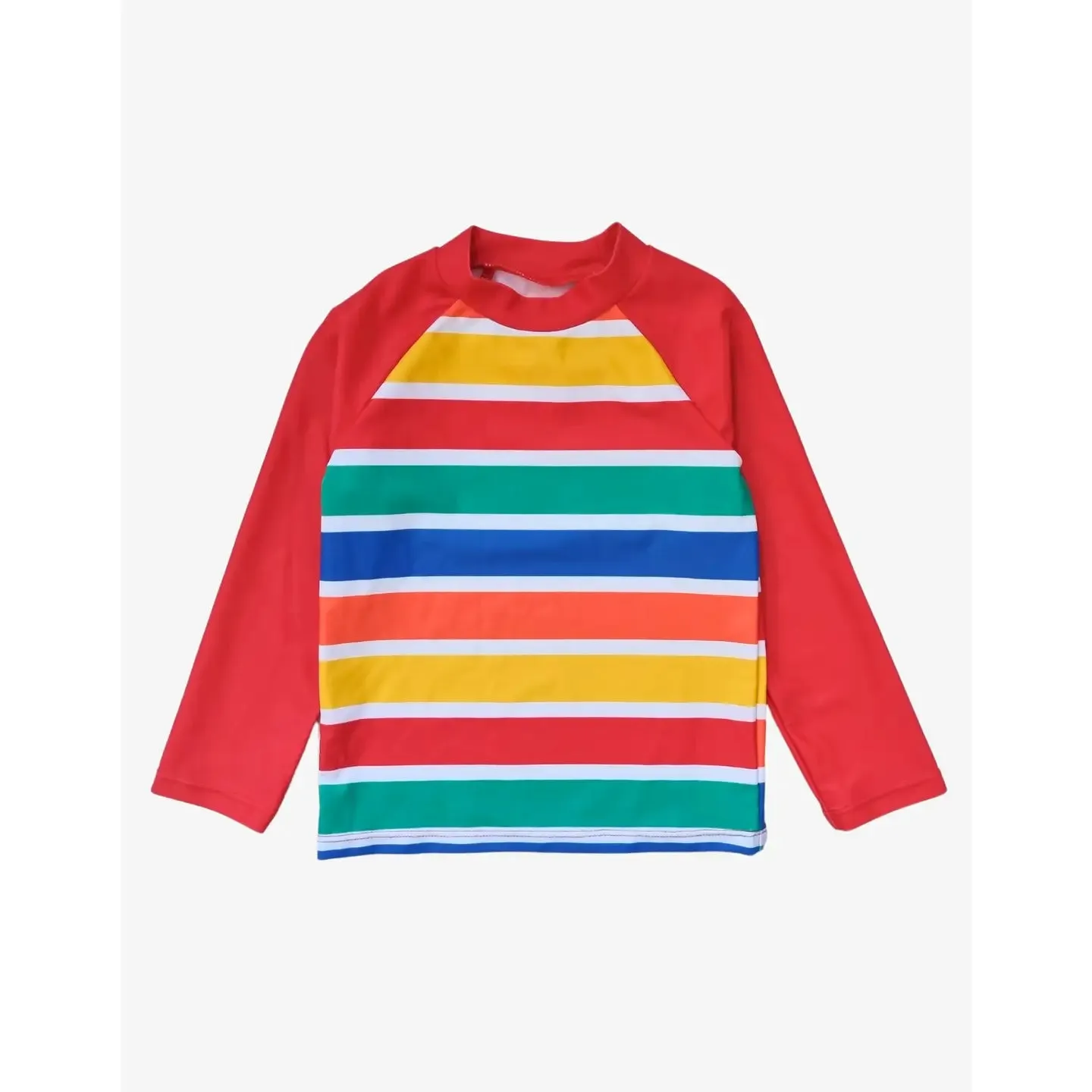 Happy Stripe Print Swim Shirt
