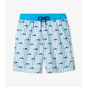 Hatley Silhouette Sharks Board Shorts - White