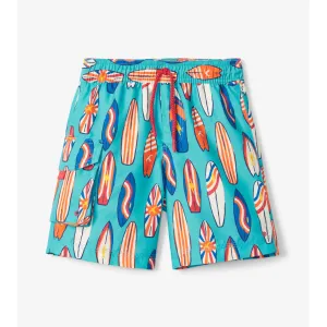 Hatley Vintage Surf Board Swim Trunks - Blue Curacao