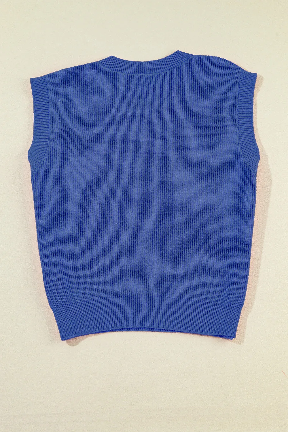 Hazel Blues® |  Sequin US Flag Round Neck Sweater Vest
