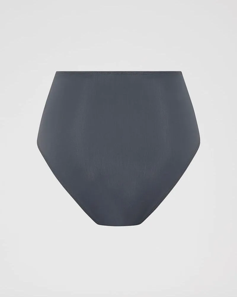 High Waist Bikini Brief - Titanium