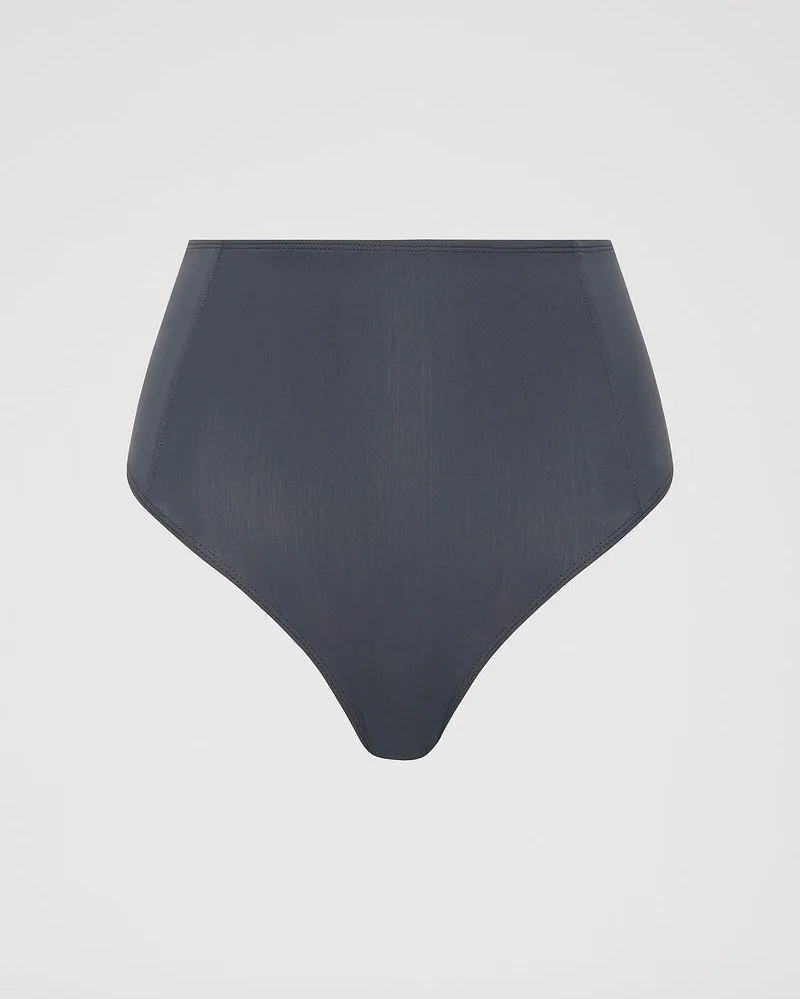 High Waist Bikini Brief - Titanium
