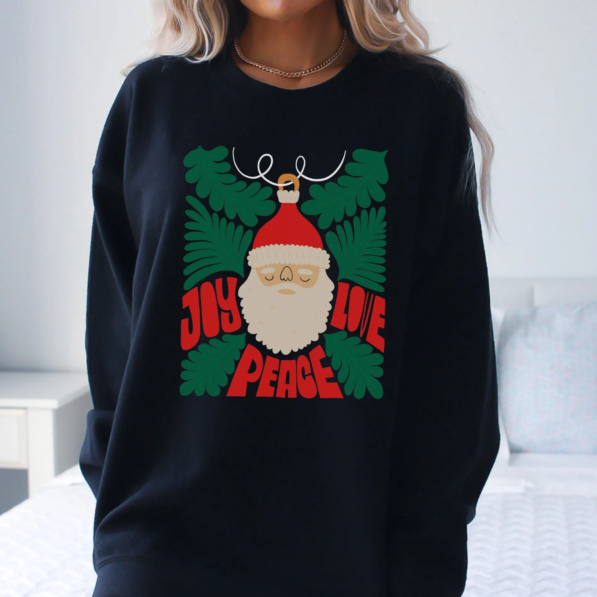 HOLLY JOLLY PEACE CREWNECK | CHRISTMAS SWEATSHIRT | WINTER | HOLIDAY