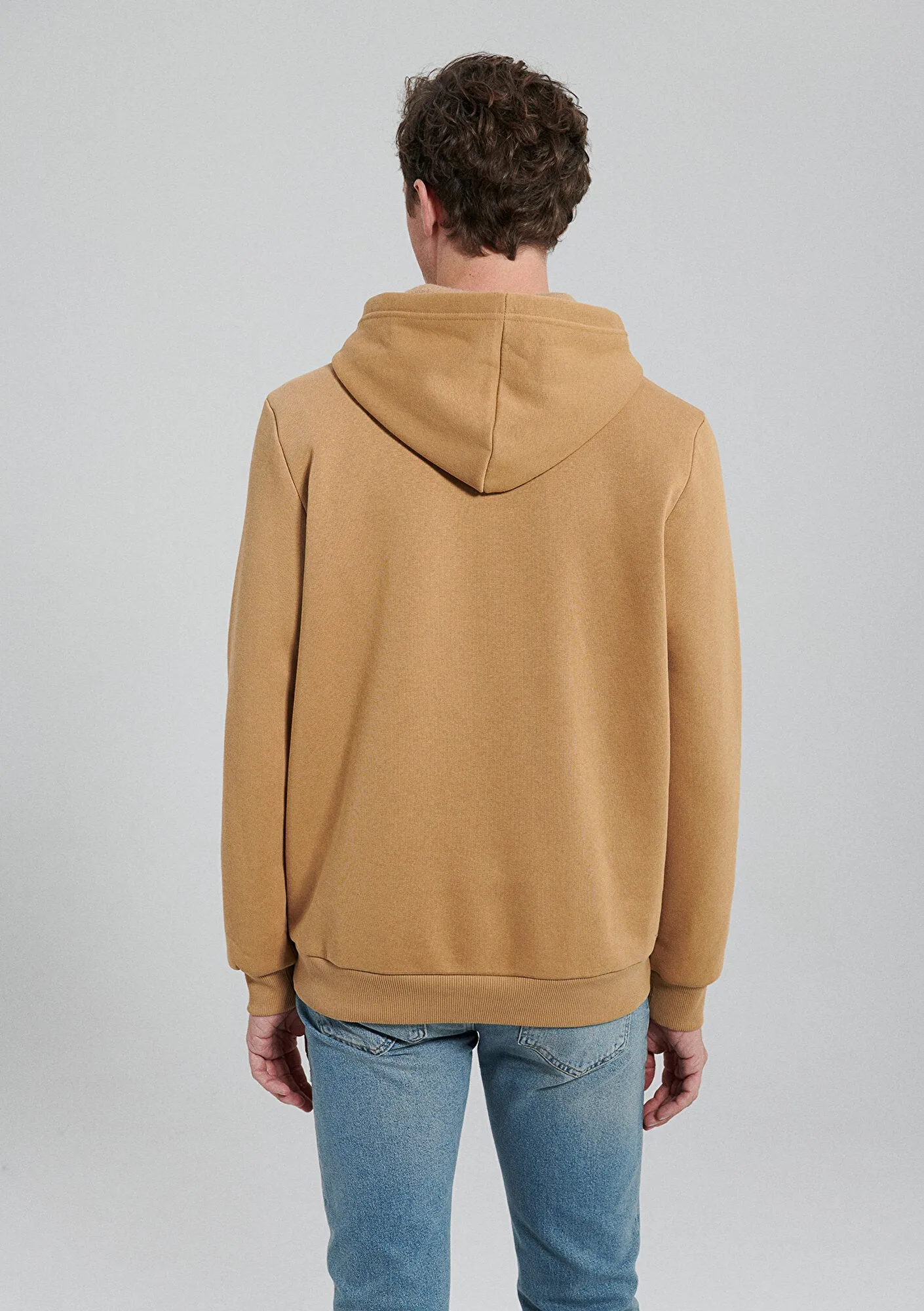 Hooded Brown Basic Sweatshirt