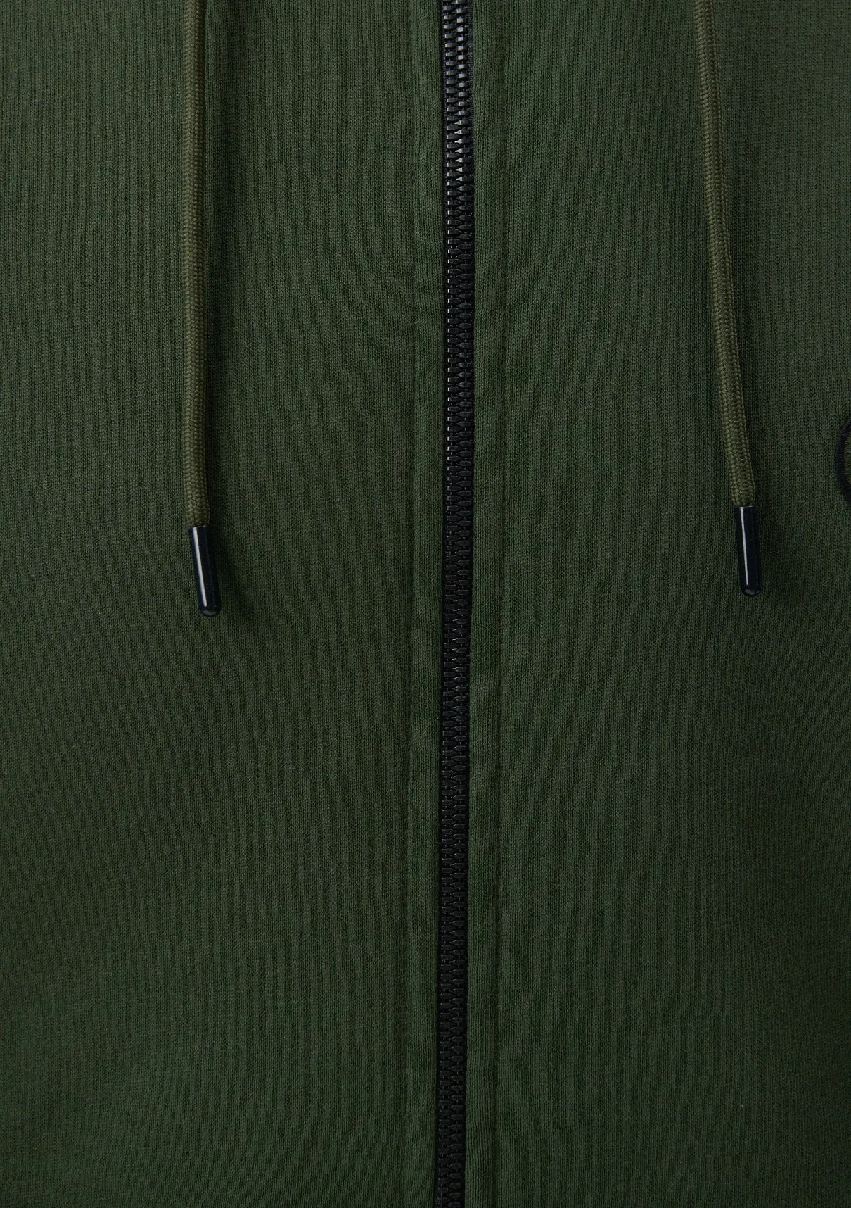Hooded Green Zip Up Basic Sweatshirt