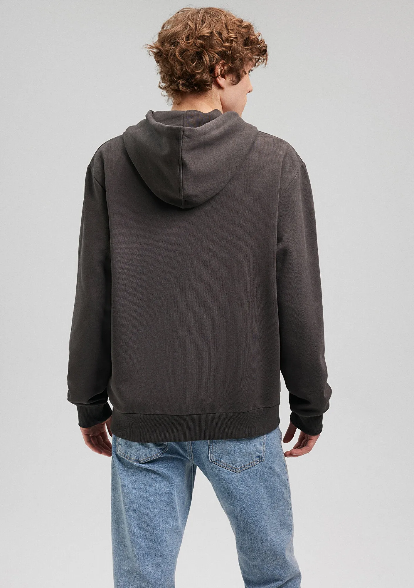Hooded Grey Basic Zip Up Sweatshirt