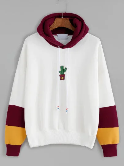 Hooded Long Sleeve Printed Sweatshirt