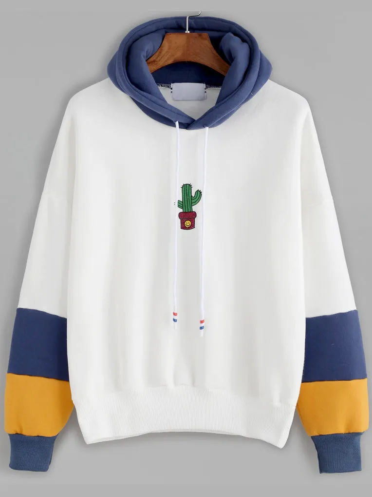 Hooded Long Sleeve Printed Sweatshirt