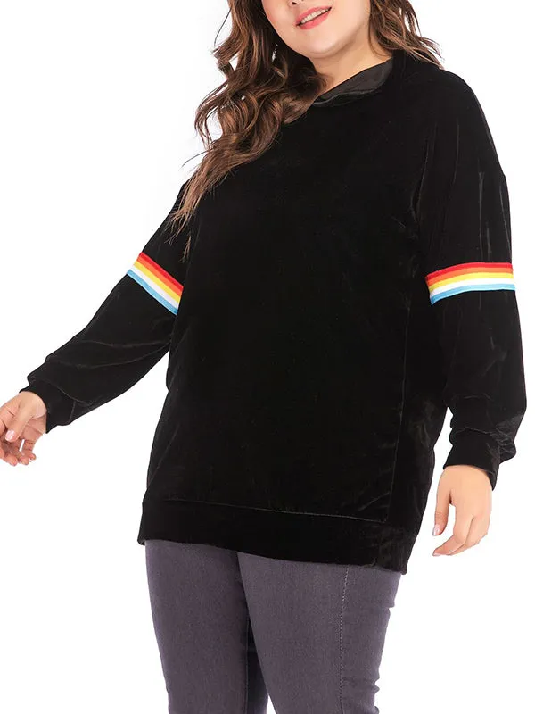 Hooded Long-sleeved Sweater Gold Velvet Bottoming Sweater Plus Size