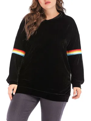 Hooded Long-sleeved Sweater Gold Velvet Bottoming Sweater Plus Size