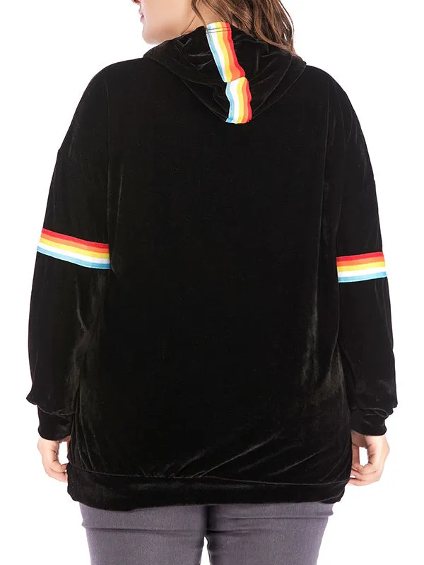 Hooded Long-sleeved Sweater Gold Velvet Bottoming Sweater Plus Size