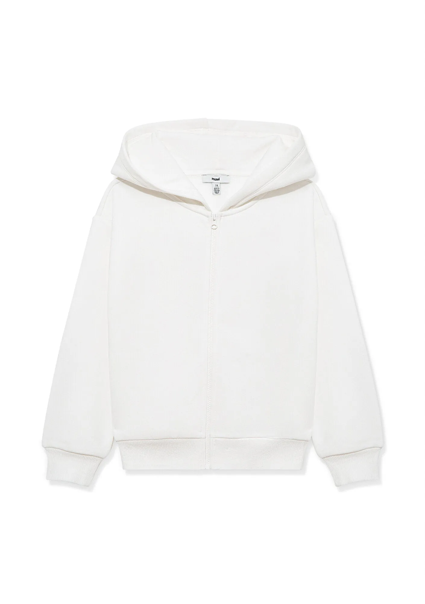 Hooded Off White Basic Sweatshirt