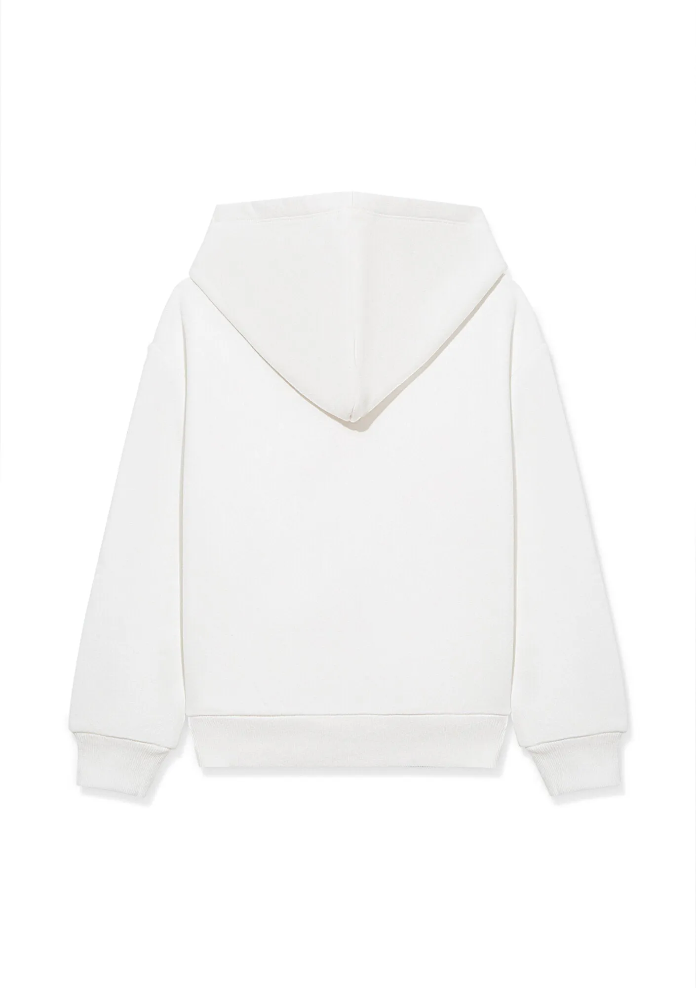 Hooded Off White Basic Sweatshirt