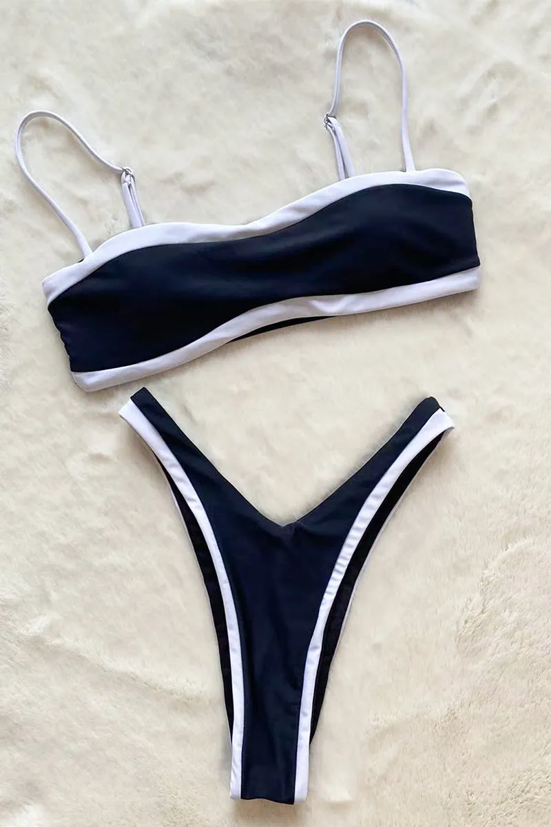 HSP1127 Contrast Outlined Bikini Swimwear