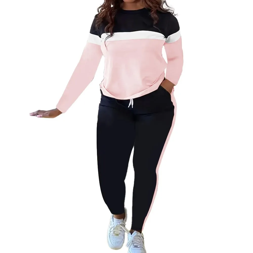 HTD Womens 2 Piece Outfits Casual Sweatsuits Long Sleeve Tracksuit Matching Sets