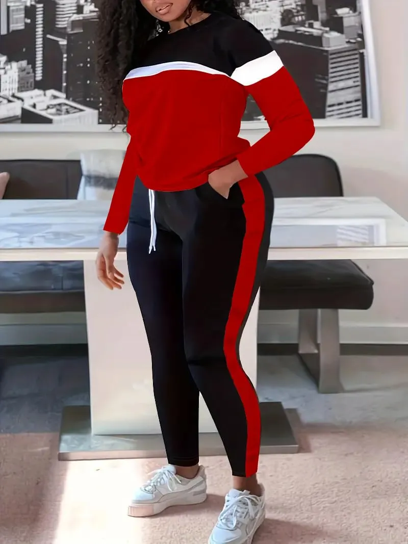 HTD Womens 2 Piece Outfits Casual Sweatsuits Long Sleeve Tracksuit Matching Sets
