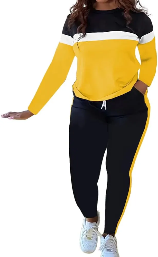 HTD Womens 2 Piece Outfits Casual Sweatsuits Long Sleeve Tracksuit Matching Sets