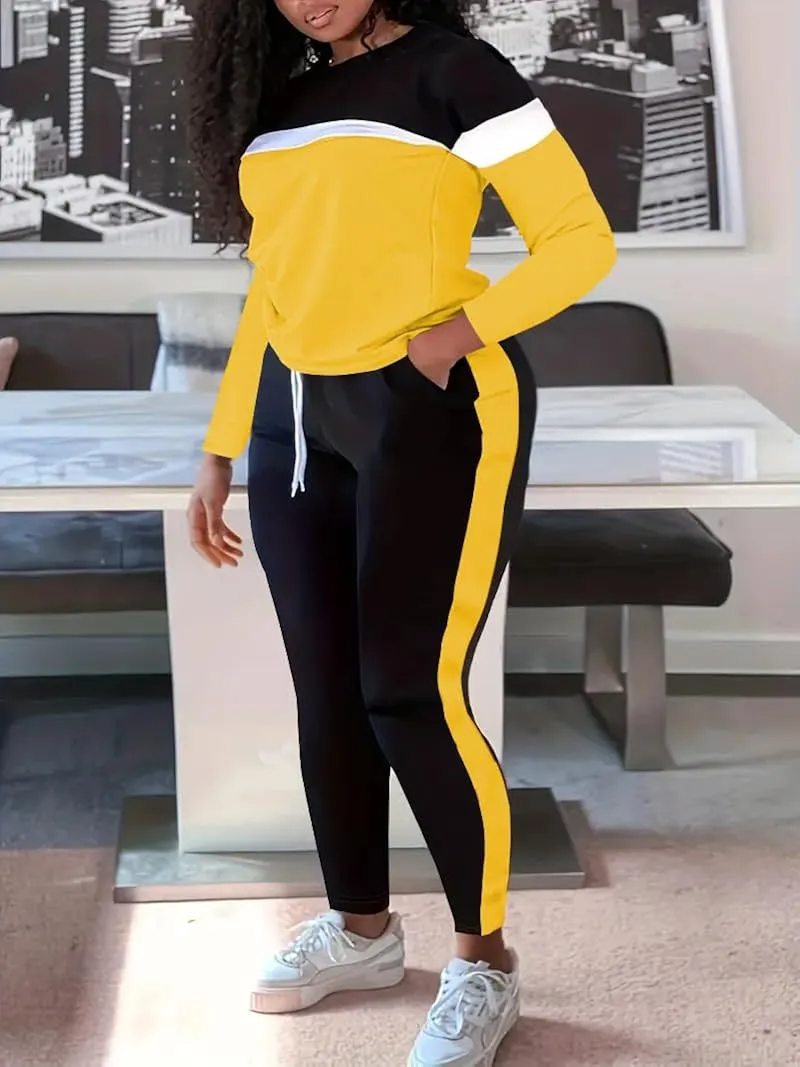 HTD Womens 2 Piece Outfits Casual Sweatsuits Long Sleeve Tracksuit Matching Sets