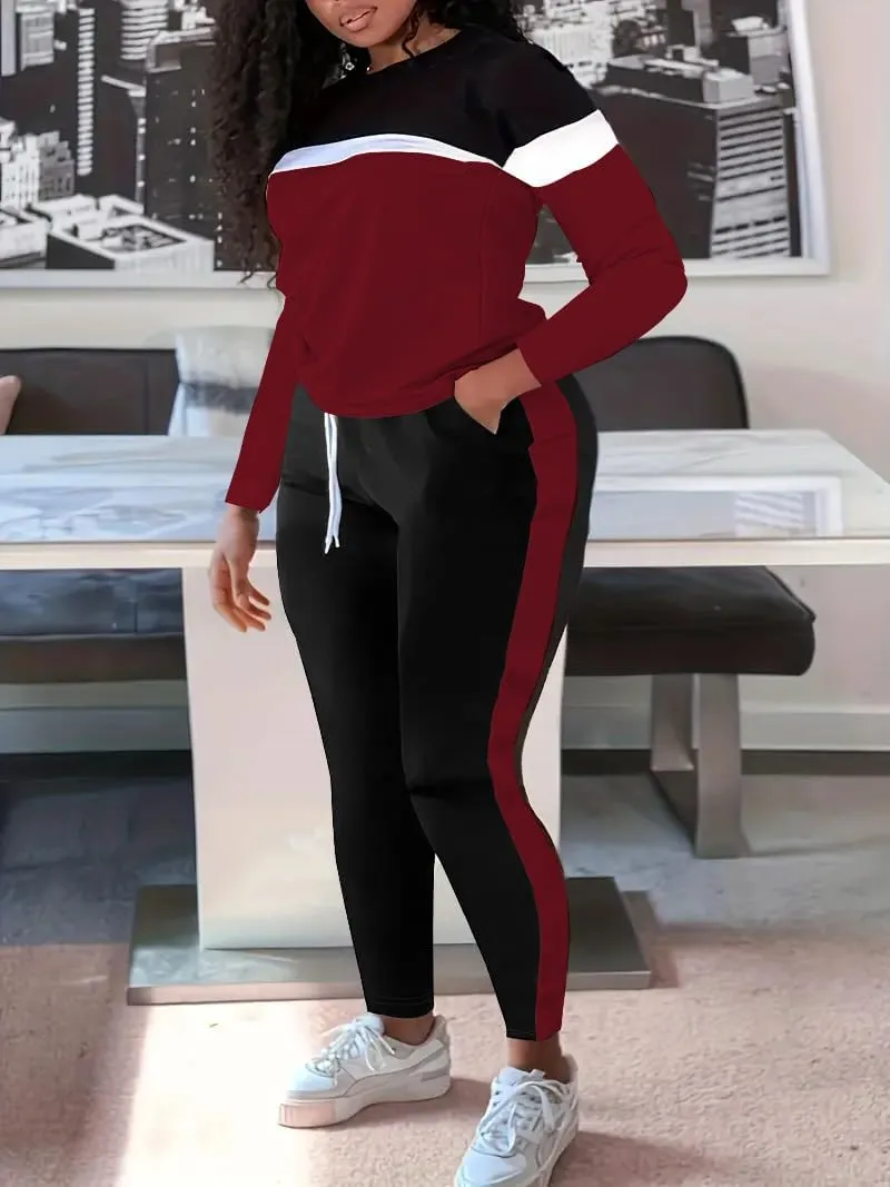 HTD Womens 2 Piece Outfits Casual Sweatsuits Long Sleeve Tracksuit Matching Sets