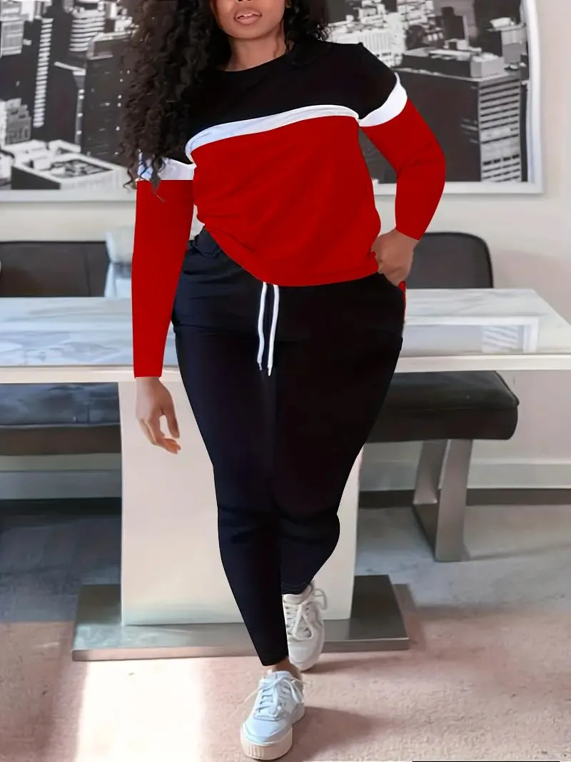 HTD Womens 2 Piece Outfits Casual Sweatsuits Long Sleeve Tracksuit Matching Sets