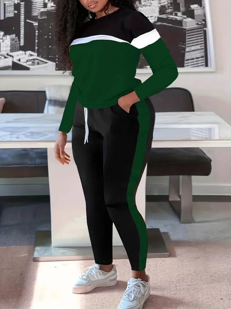 HTD Womens 2 Piece Outfits Casual Sweatsuits Long Sleeve Tracksuit Matching Sets