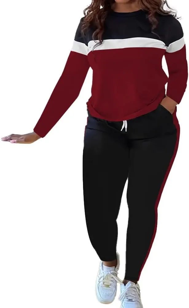 HTD Womens 2 Piece Outfits Casual Sweatsuits Long Sleeve Tracksuit Matching Sets