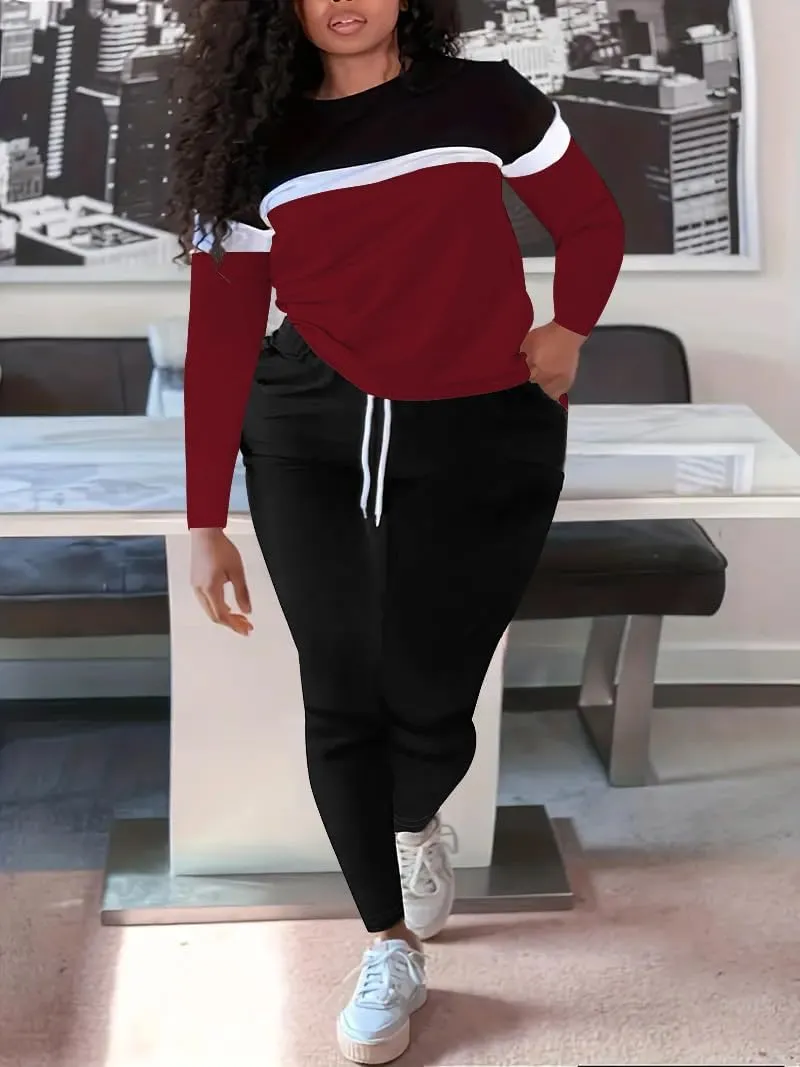 HTD Womens 2 Piece Outfits Casual Sweatsuits Long Sleeve Tracksuit Matching Sets