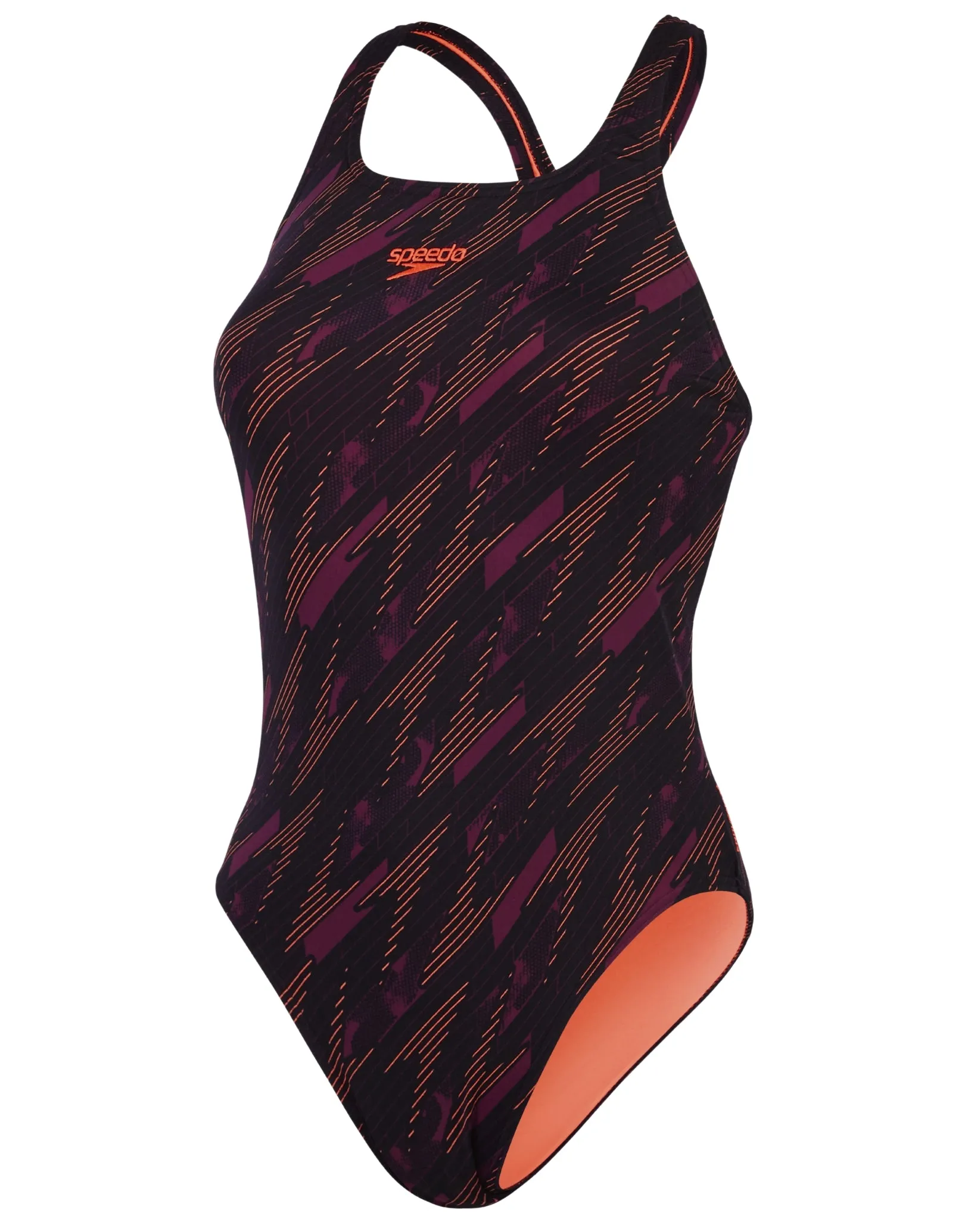 Hyperboom Allover Medalist Swimsuit - Black/Purple