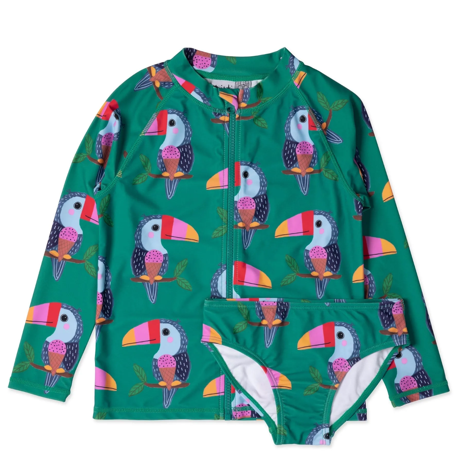 Icecream Toucan Rashie Set- Green