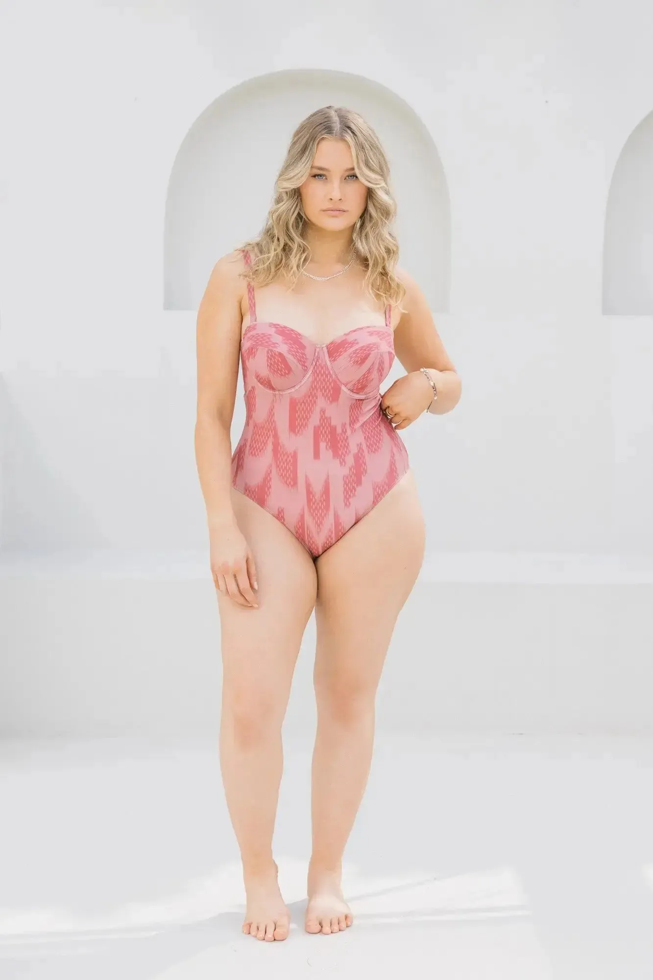 Ikat Dusk Balconette One Piece