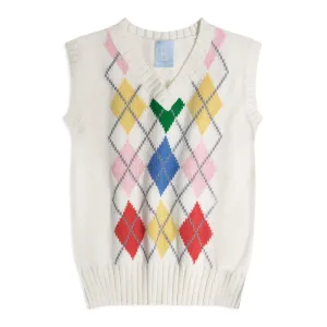 Intarsia Argyle Vest- Multicolor