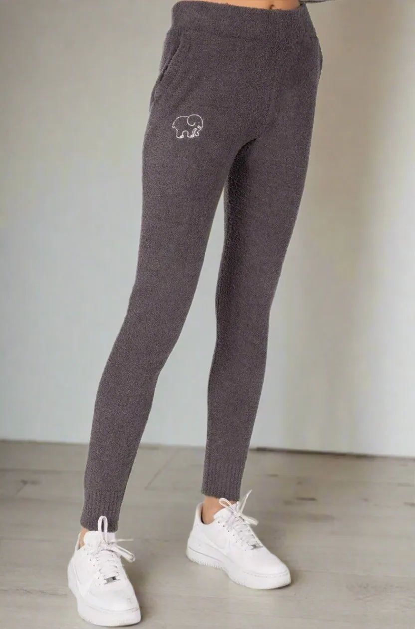 Ivory Ella Smiley Dark Heather Grey Knit Joggers