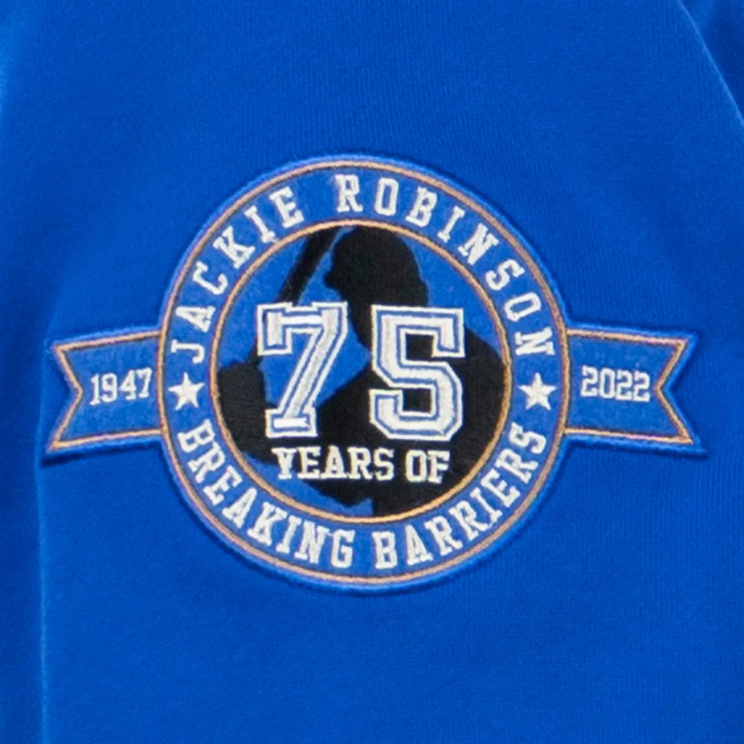 Jackie Robinson French Terry Script Hooded Sweatshirt - Royal Blue