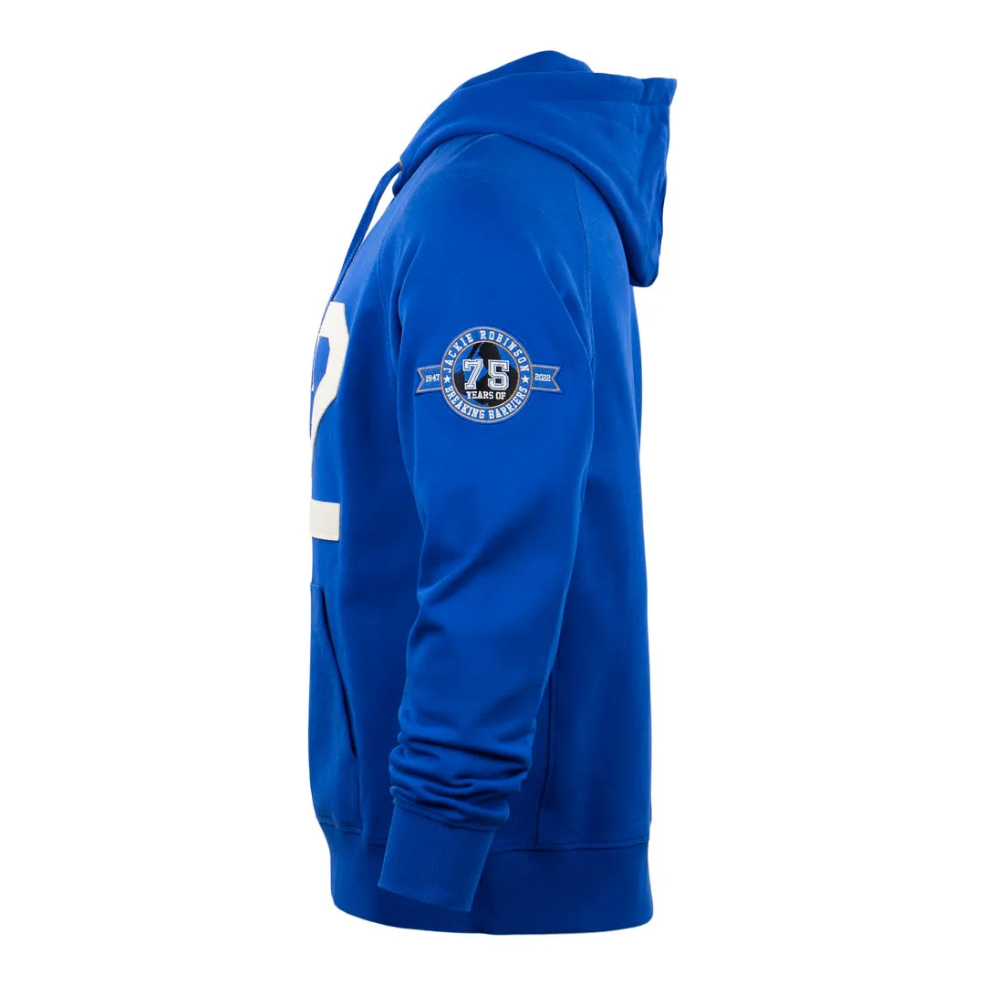 Jackie Robinson French Terry Script Hooded Sweatshirt - Royal Blue