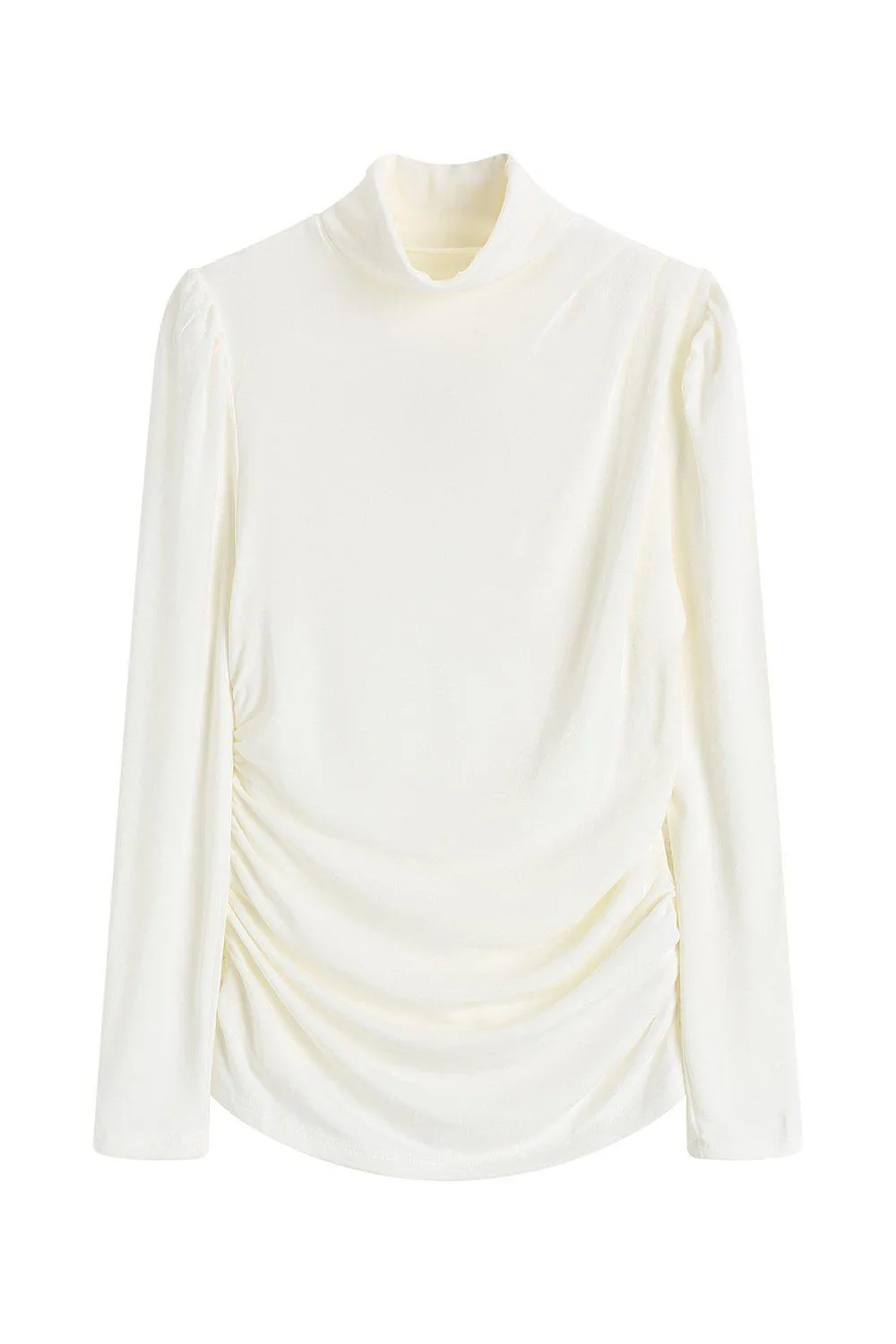 Joan Wool Blend Stretch Knit Turtleneck Top