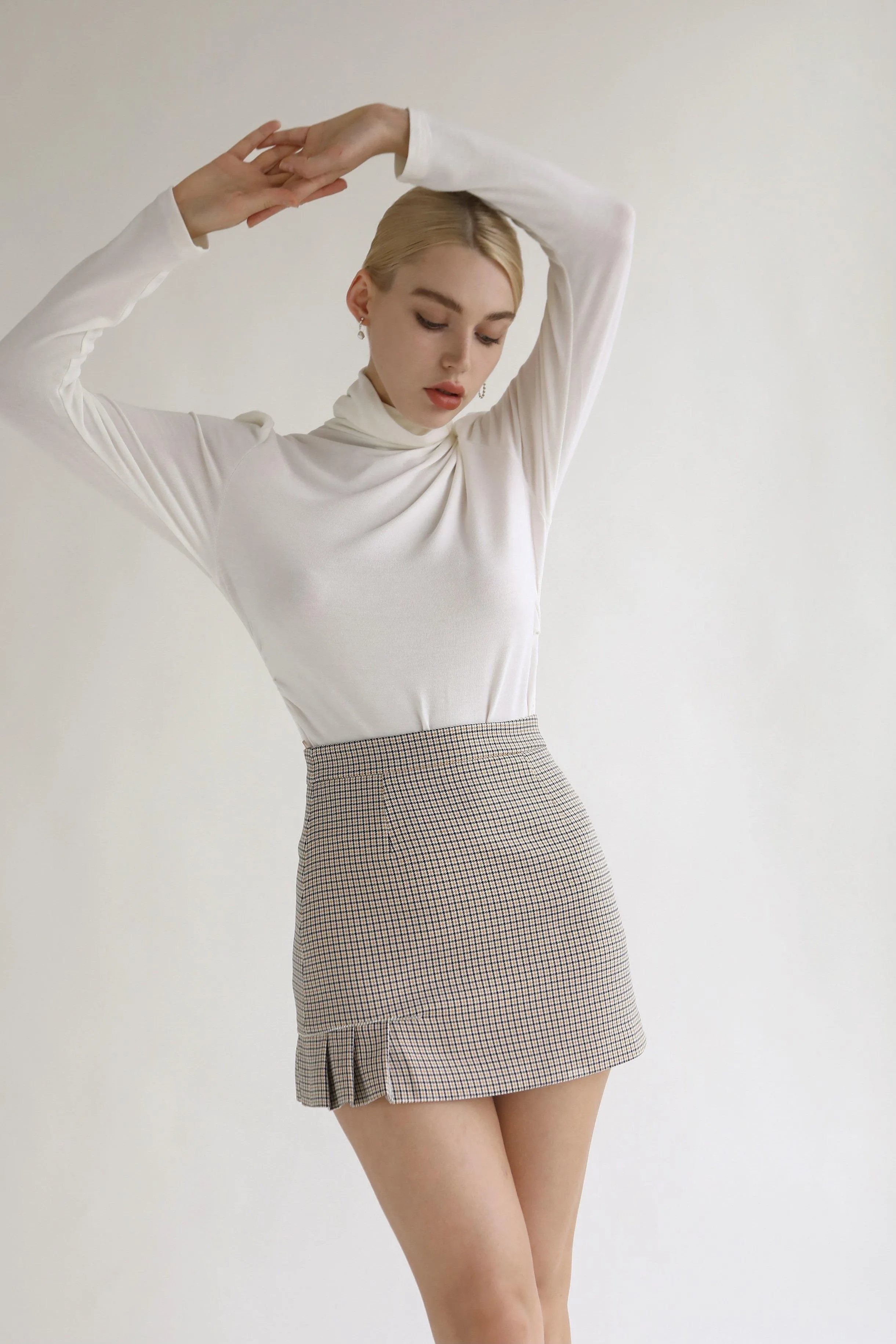 Joan Wool Blend Stretch Knit Turtleneck Top