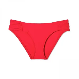 Kona Sol Women's Mid Coverage Ribbed Tab Hipster Bikini Bottom