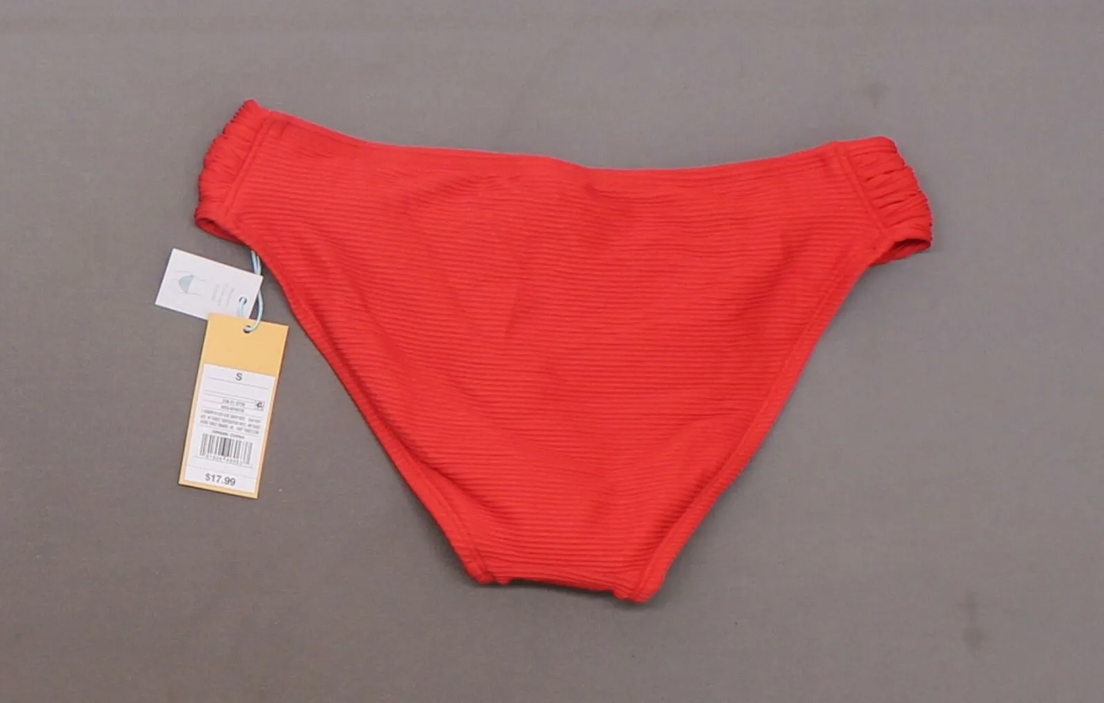 Kona Sol Women's Mid Coverage Ribbed Tab Hipster Bikini Bottom