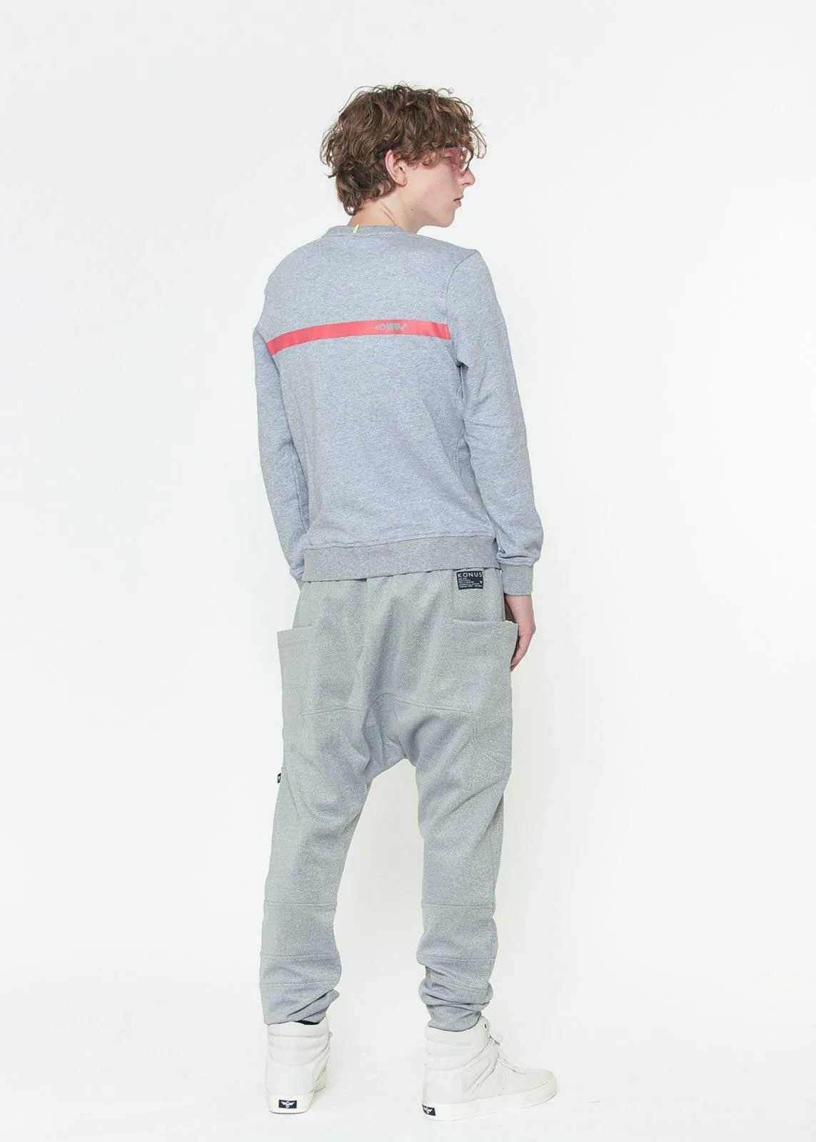 Konus Men's Community French Terry Crew in Grey