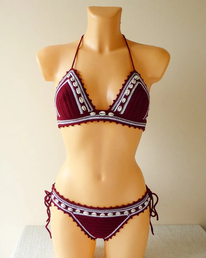 Lakoocha Gypsy Crochet Sea Shell Bikini Set
