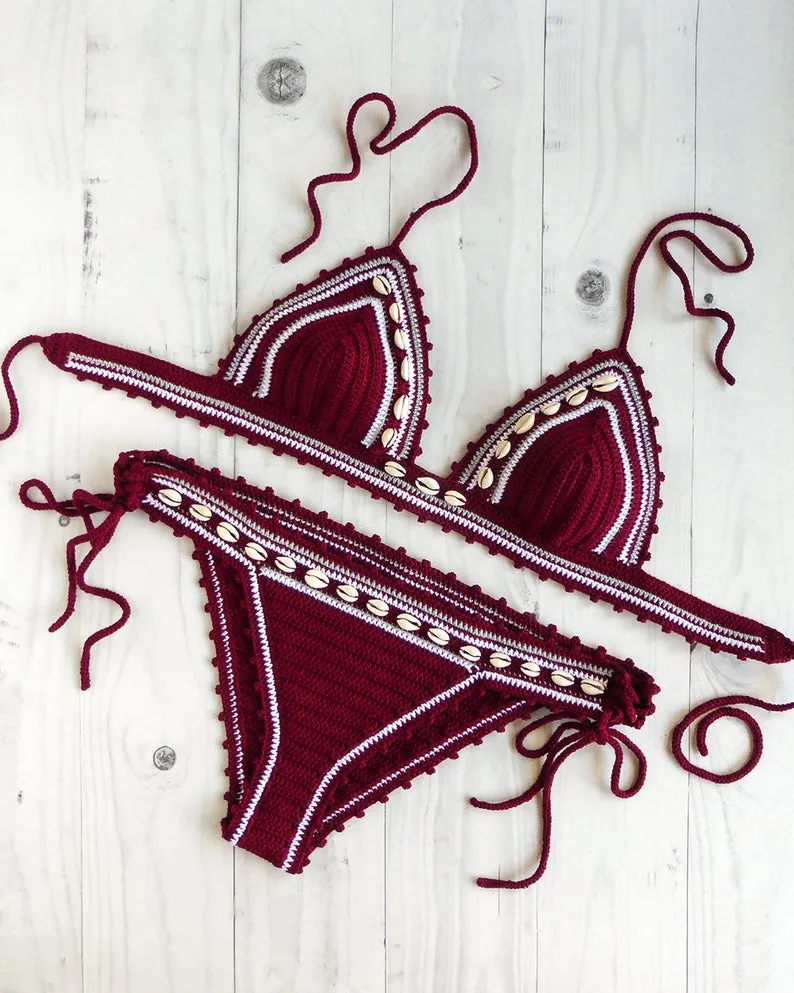 Lakoocha Gypsy Crochet Sea Shell Bikini Set