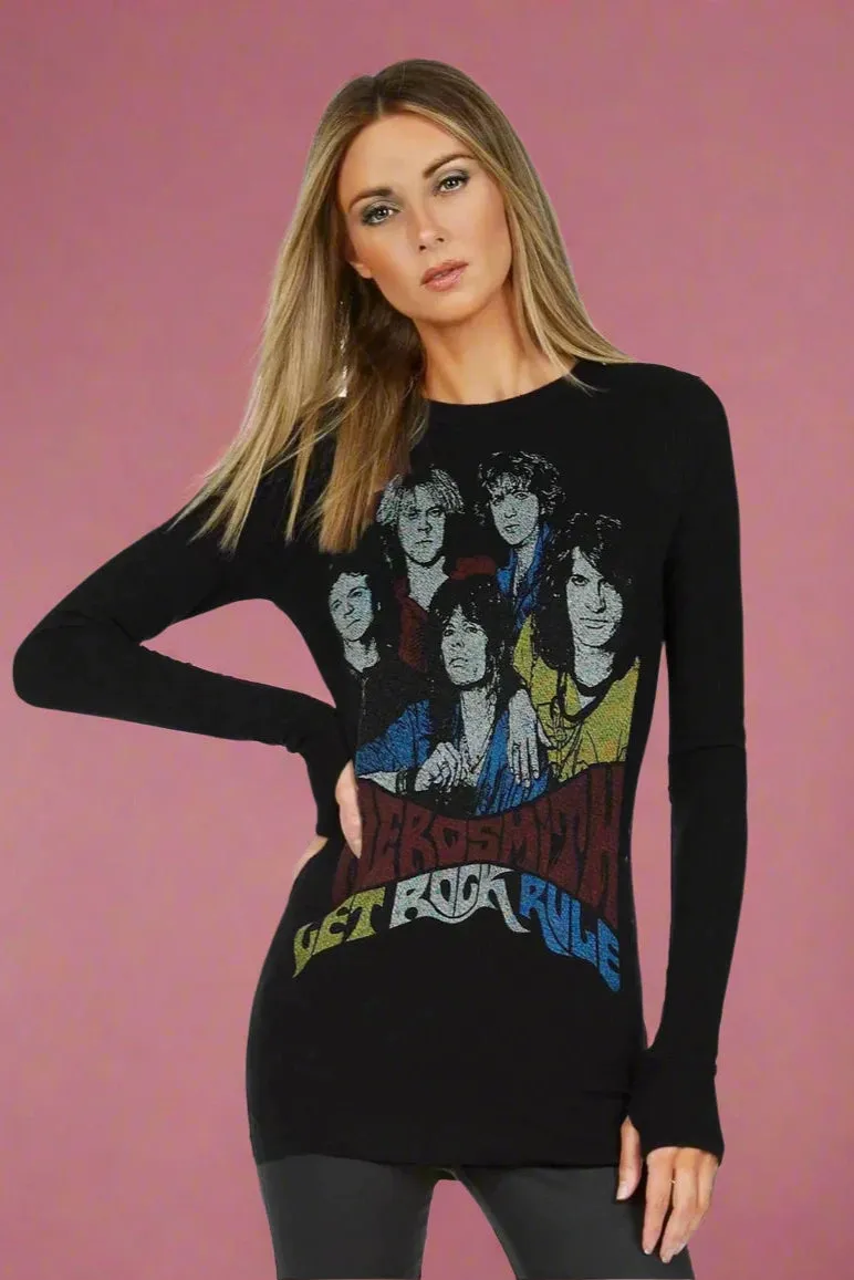 Lauren Moshi McKinley X Vintage Aerosmith Thermal Top
