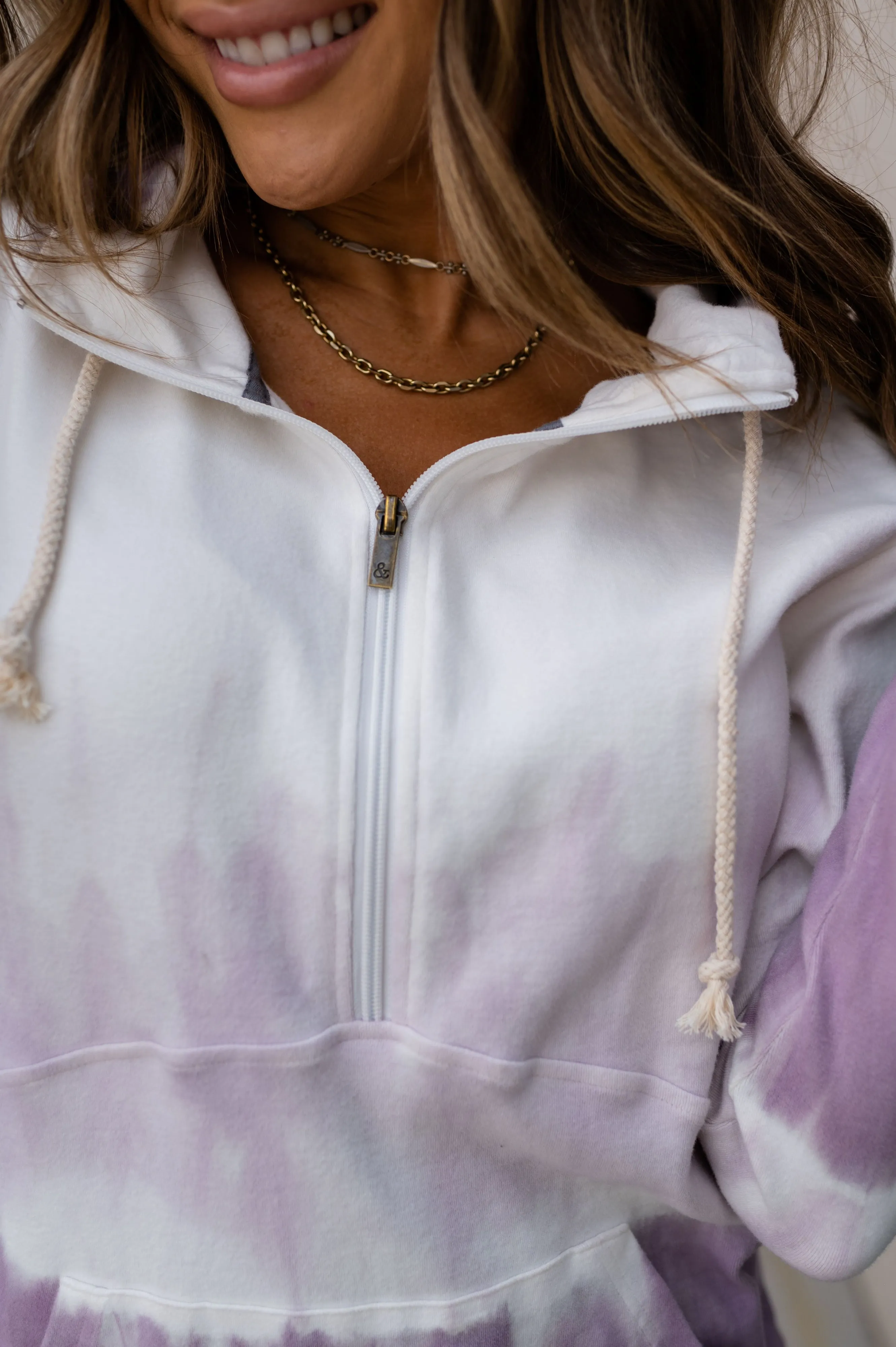 Lavender Dreams Ampersand Ave Half Zip Hoodie
