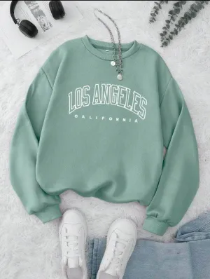 Lemon Tart Women's Printed Sweatshirt LTWPRSW1 - Mint Green