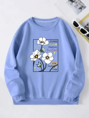 Lemon Tart Women's Printed Sweatshirt LTWPRSW2 - Light Blue